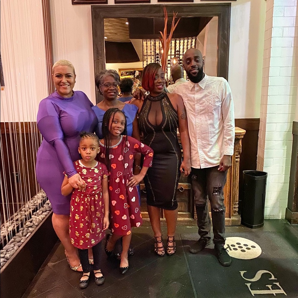 3x stretch mock neck purple dress